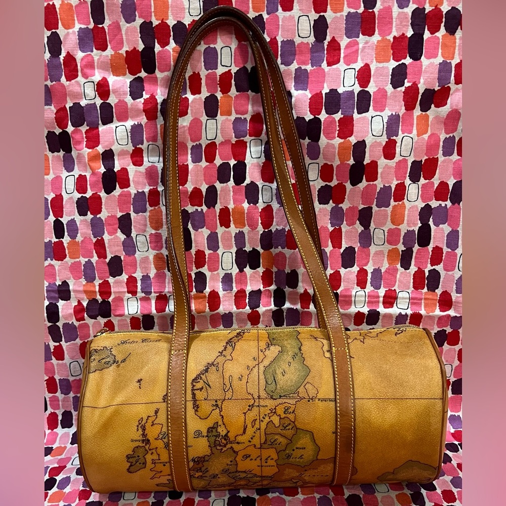 Alviero Martini 1A Classe Map/Geo Print Cylinder Bag